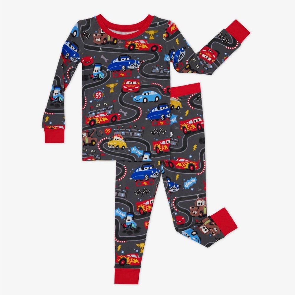 Little Sleepies Cars Piston Cup Two Piece Pajama Set Size 3T NWT